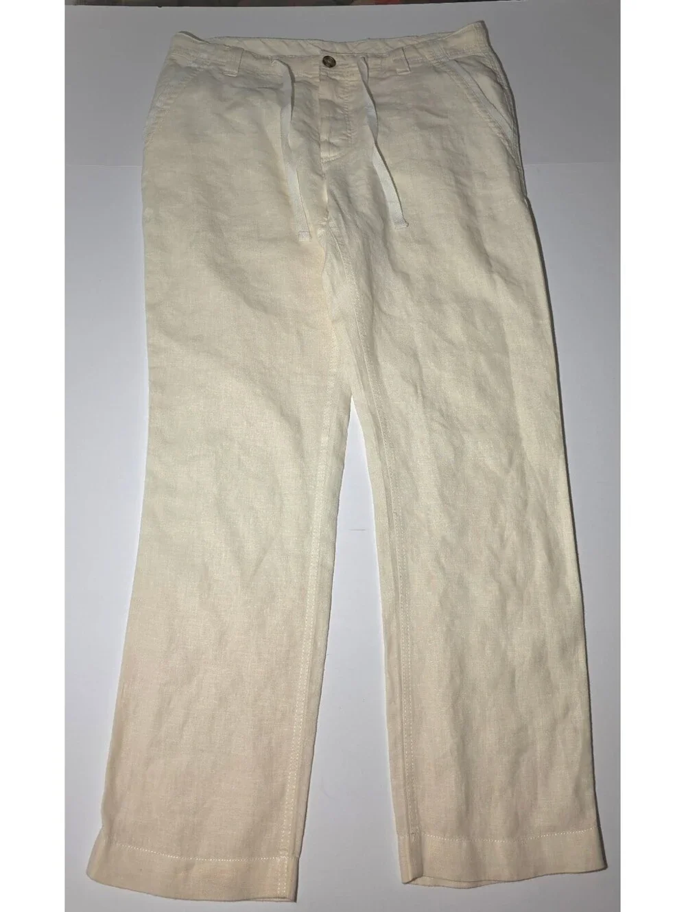 Baird McNutt Murano 100% Linen Pants 36x32 Cream